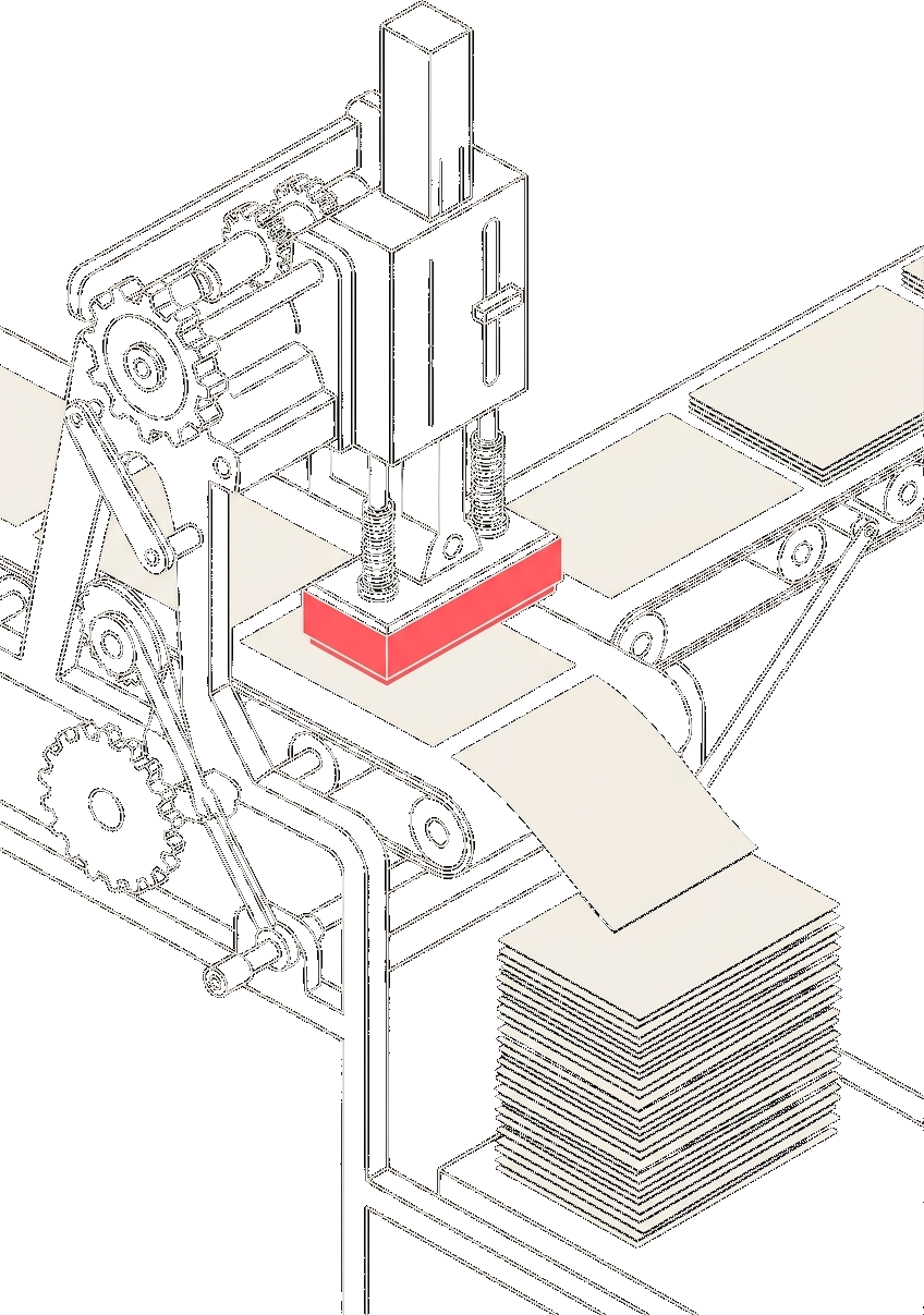 A stamping press running at full speed, printing blank sheet after blank sheet because its die was never engraved.